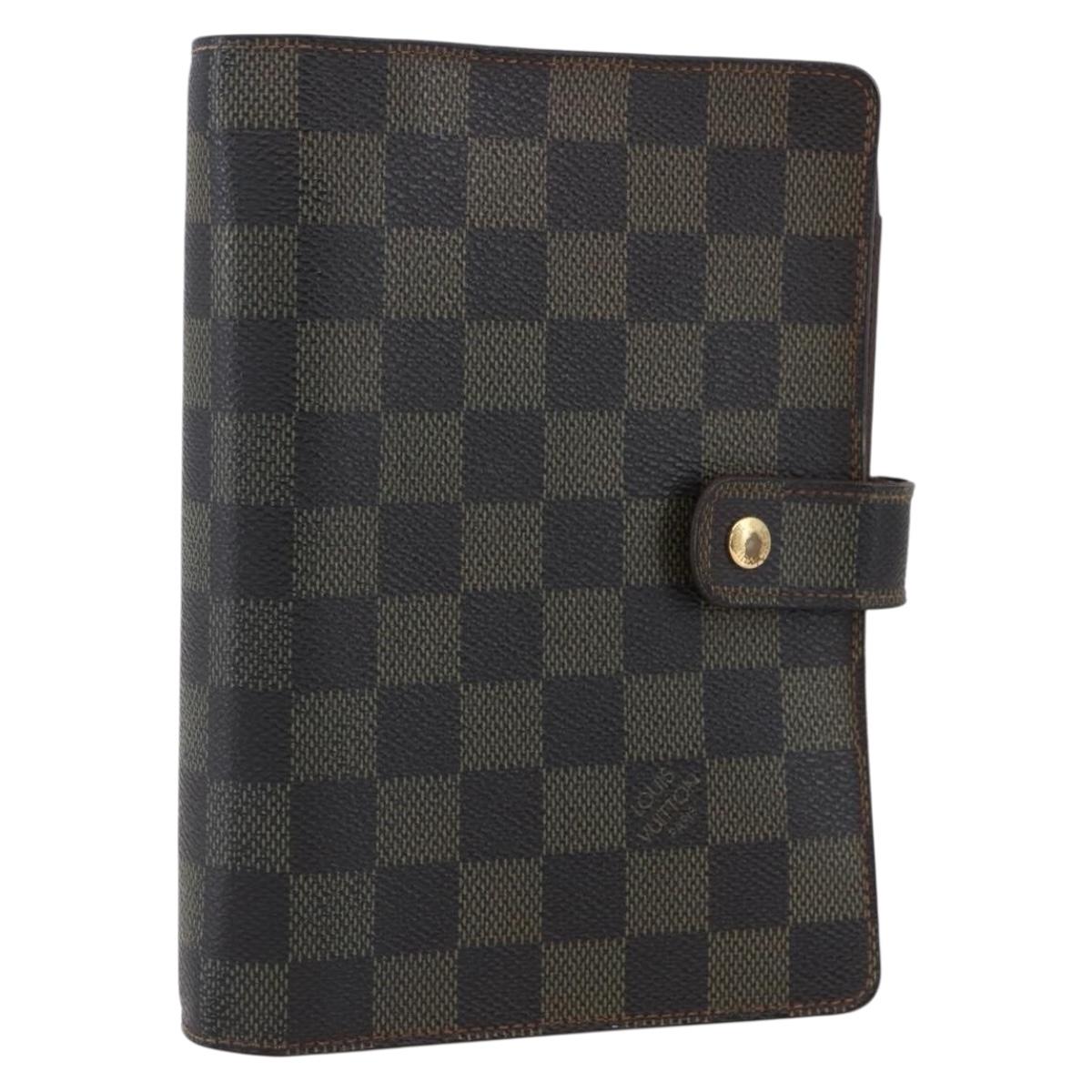LOUIS VUITTON Damier Ebene Agenda MM Day Planner Cover R20240 LV Auth th6470