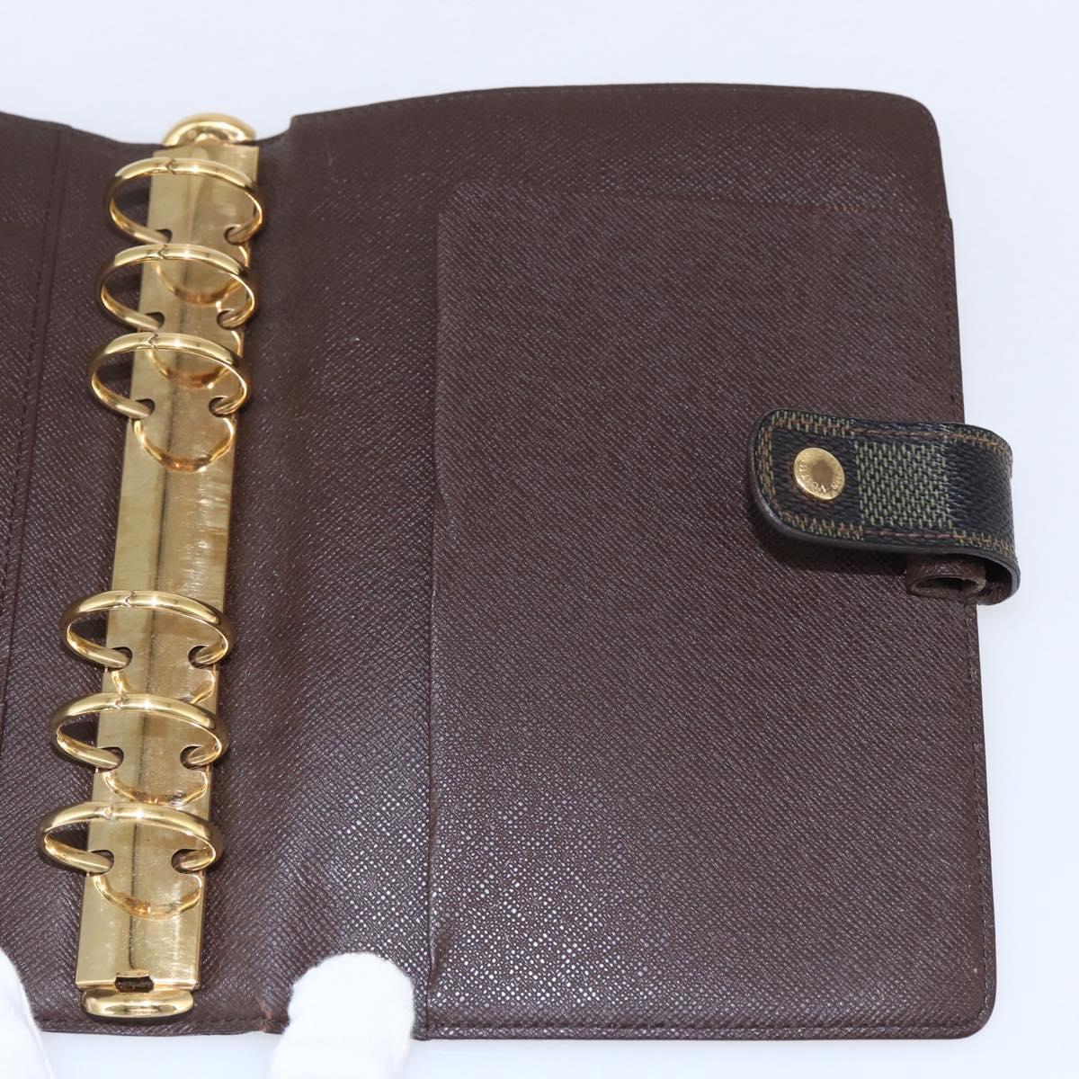 LOUIS VUITTON Damier Ebene Agenda MM Day Planner Cover R20240 LV Auth th6470