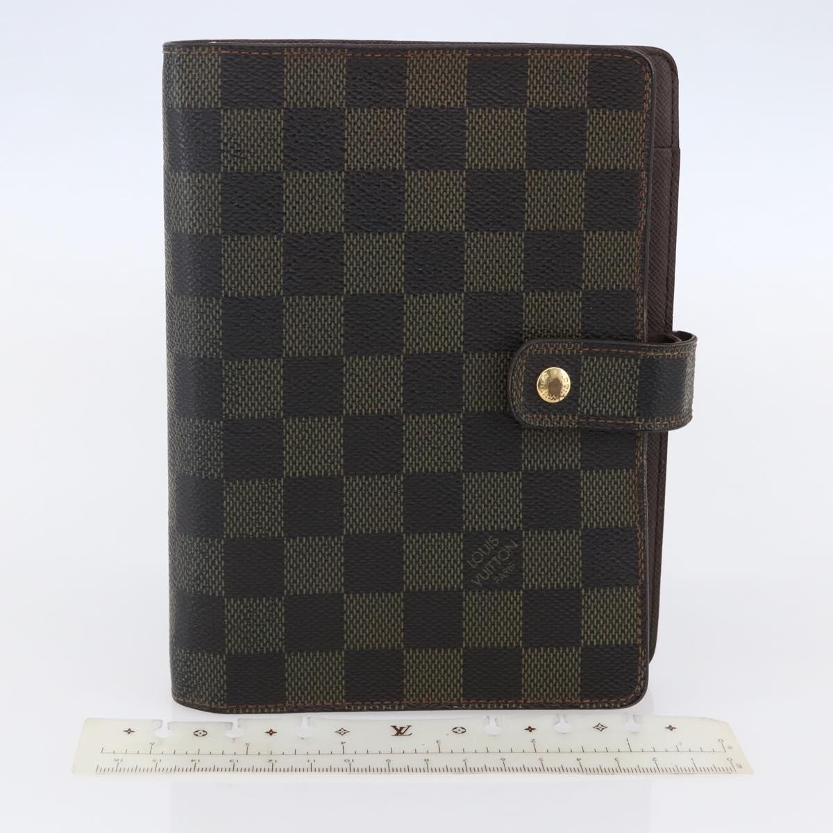 LOUIS VUITTON Damier Ebene Agenda MM Day Planner Cover R20240 LV Auth th6470