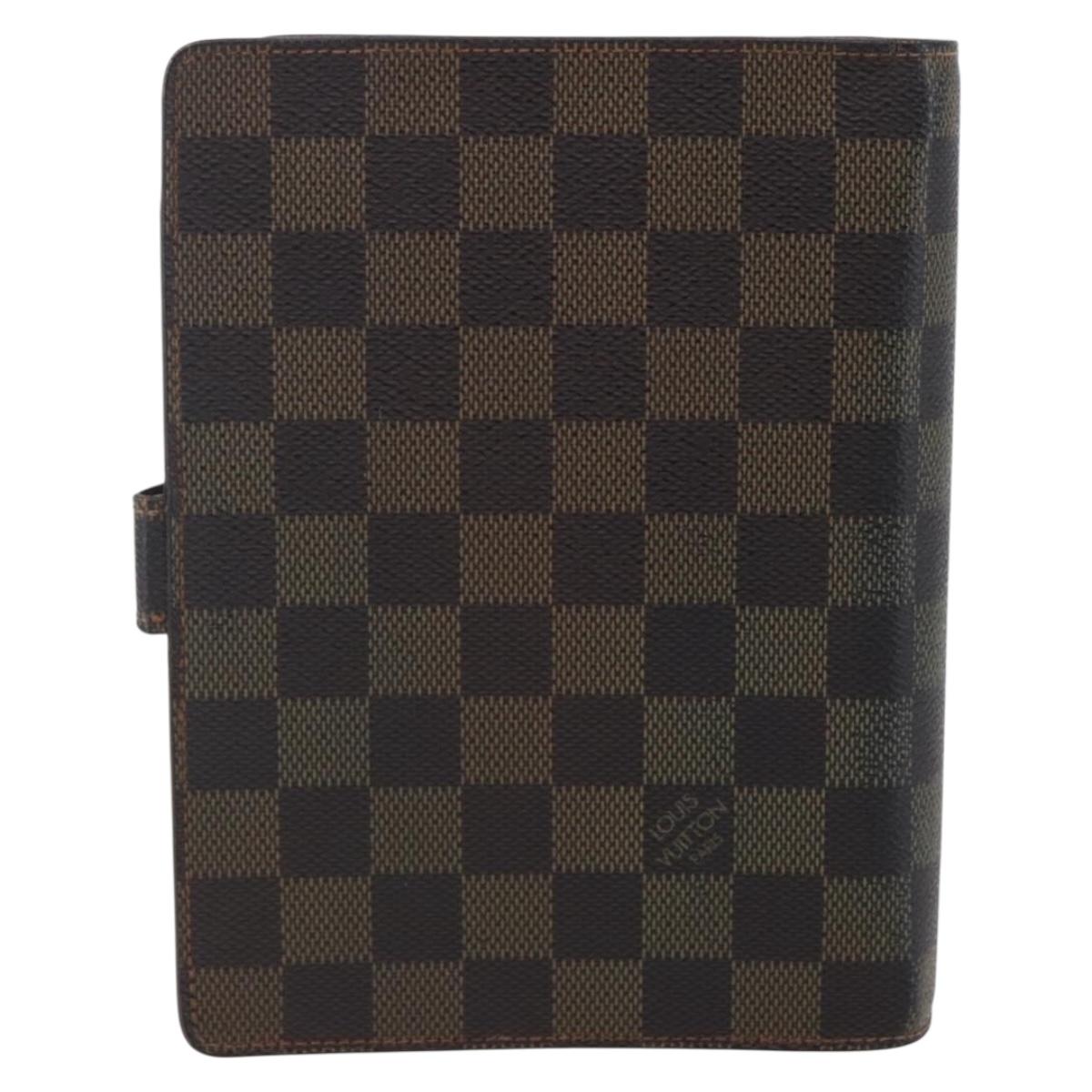 LOUIS VUITTON Damier Ebene Agenda MM Day Planner Cover R20240 LV Auth th6470