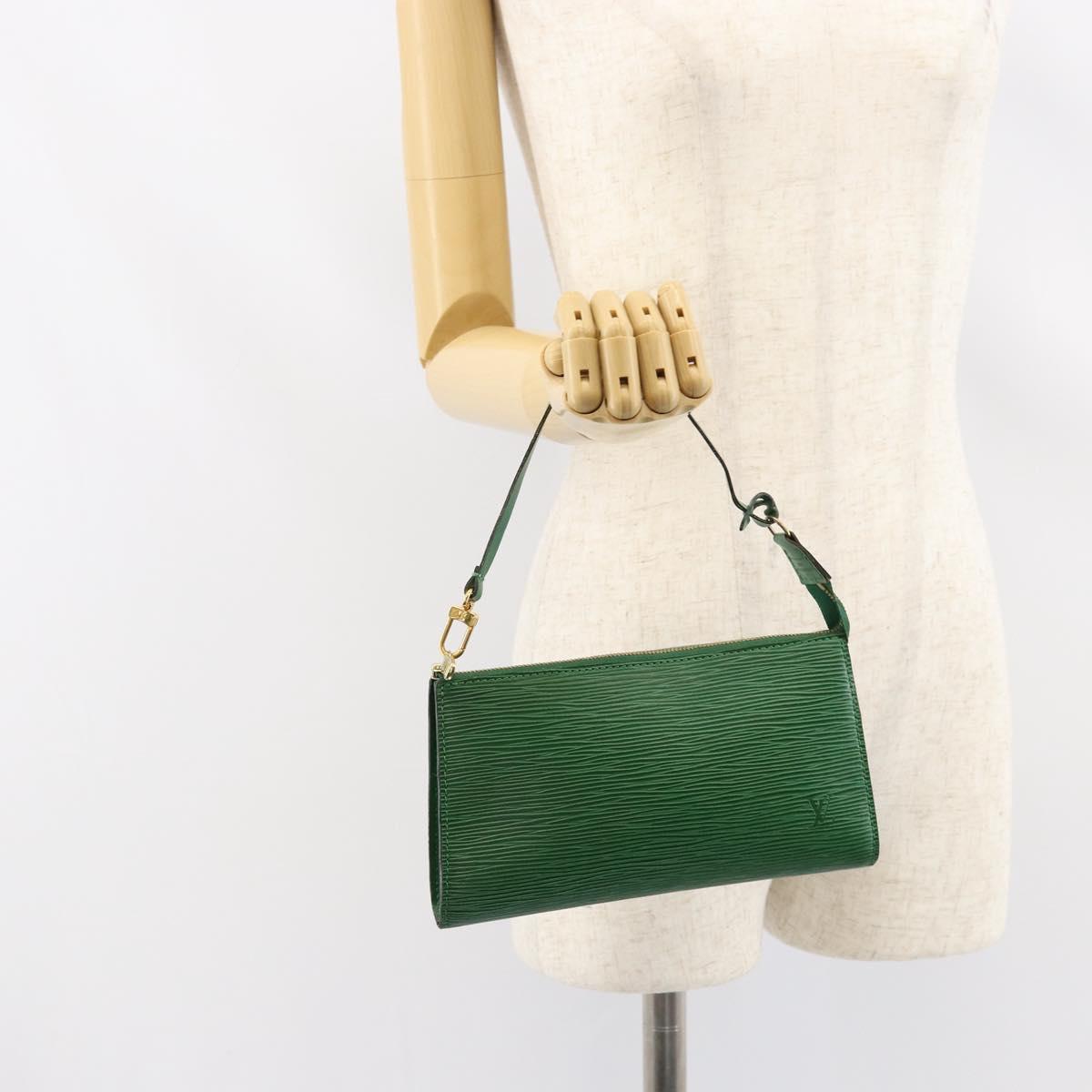 LOUIS VUITTON Epi Pochette Accessoires Accessory Pouch Green M52984 Auth th6474