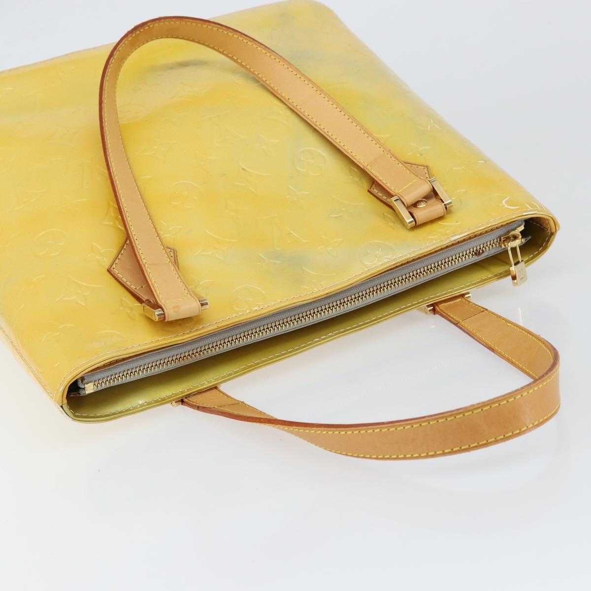 LOUIS VUITTON Monogram Vernis Houston Hand Bag Gris M91053 LV Auth th6475