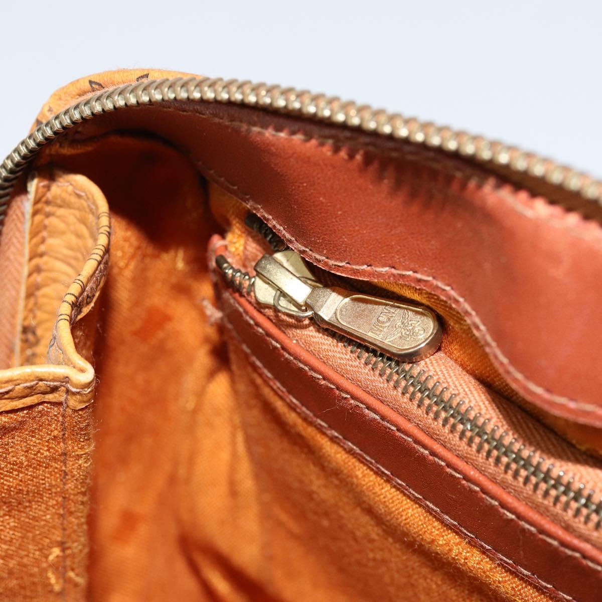 MCM Logogram Vicetos Hand Bag PVC Leather Brown Gold Auth th6487