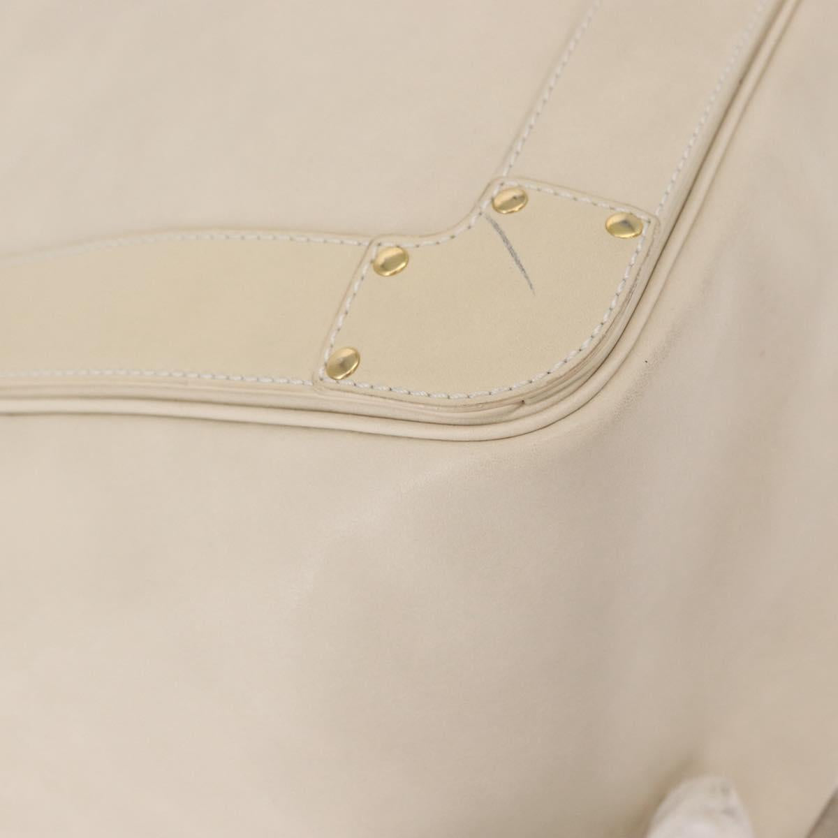 Chloe Eden Tote Bag Leather White Gold Auth th6490