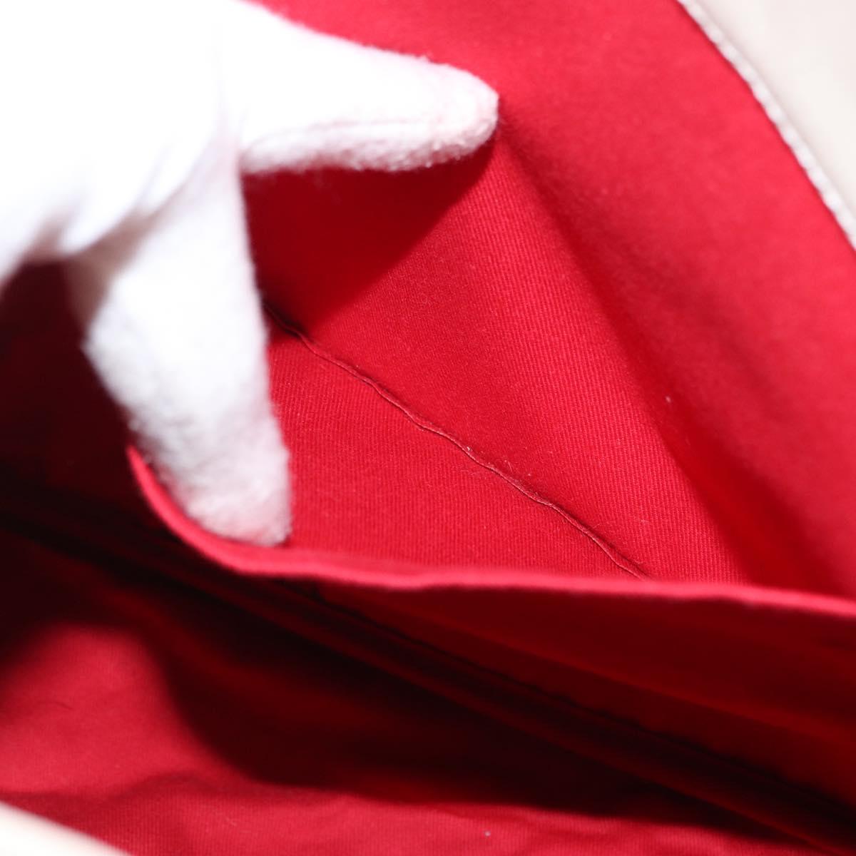 Chloe Eden Tote Bag Leather White Gold Auth th6490