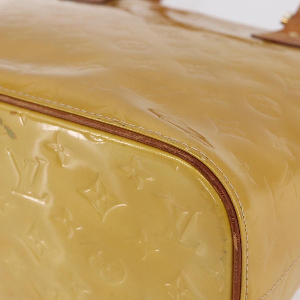 LOUIS VUITTON Monogram Vernis Houston Hand Bag Beige M91004 LV Auth th6513