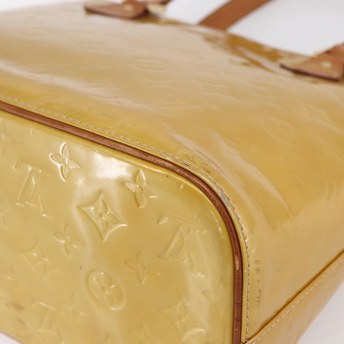LOUIS VUITTON Monogram Vernis Houston Hand Bag Beige M91004 LV Auth th6513