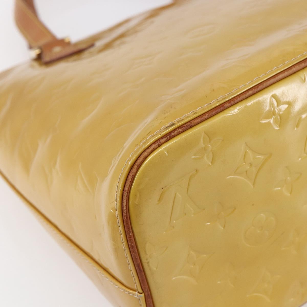 LOUIS VUITTON Monogram Vernis Houston Hand Bag Beige M91004 LV Auth th6513