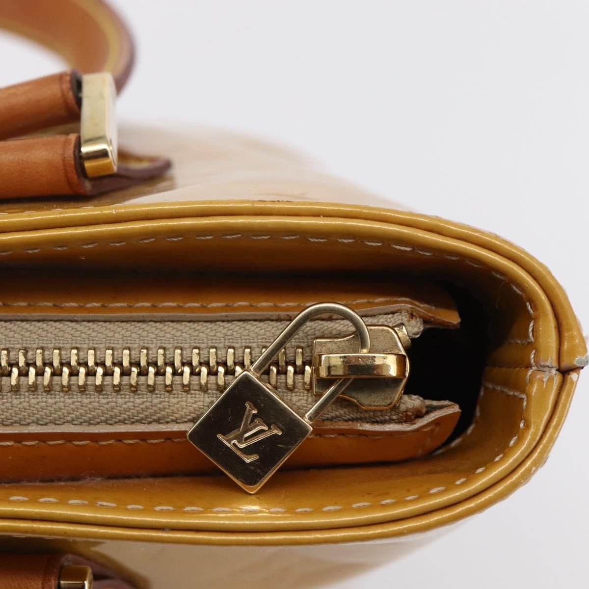 LOUIS VUITTON Monogram Vernis Houston Hand Bag Beige M91004 LV Auth th6513