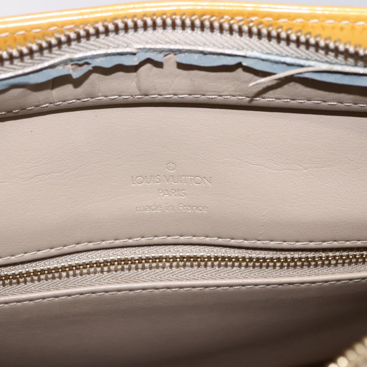 LOUIS VUITTON Monogram Vernis Houston Hand Bag Beige M91004 LV Auth th6513