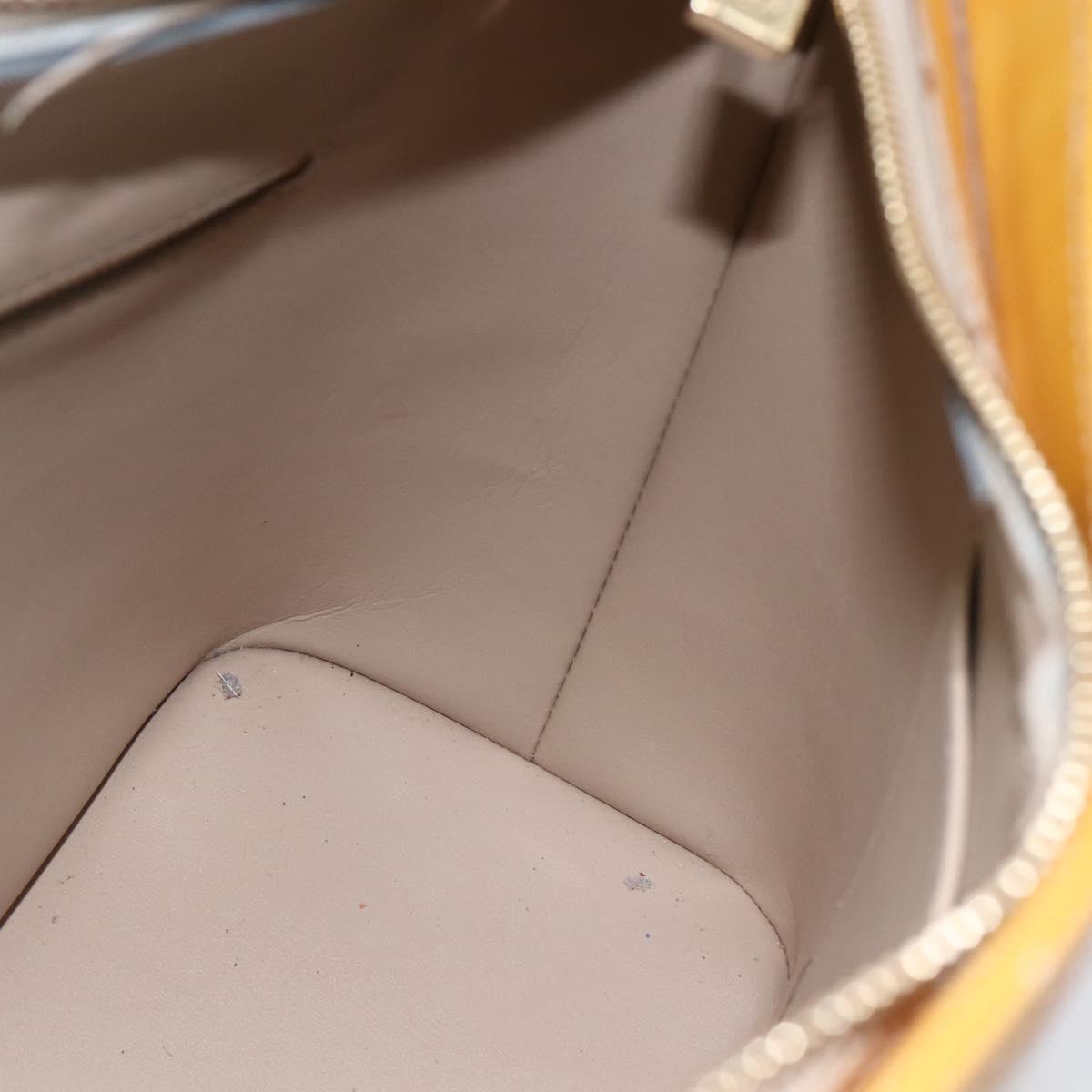 LOUIS VUITTON Monogram Vernis Houston Hand Bag Beige M91004 LV Auth th6513