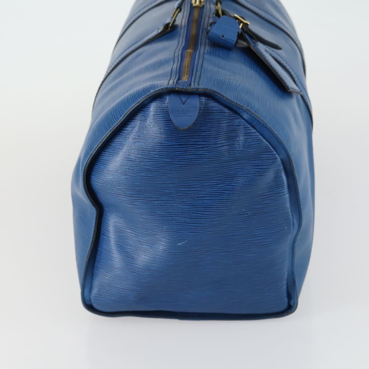 LOUIS VUITTON Epi Keepall 50 Boston Bag Blue M42965 LV Auth th6515