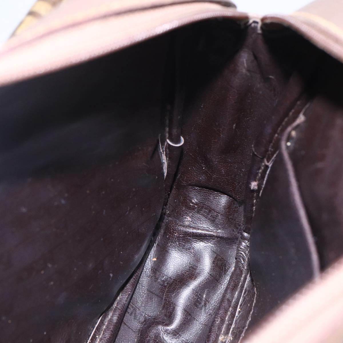 FENDI Zucchino Canvas Shoulder Bag Beige Auth th6516