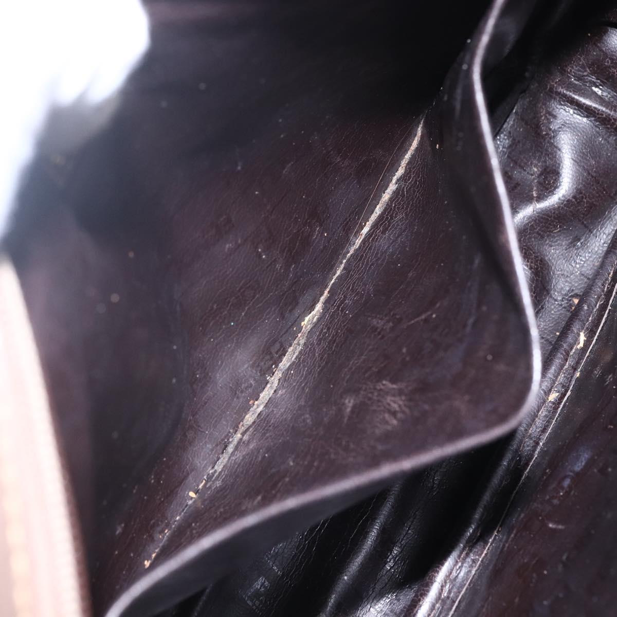 FENDI Zucchino Canvas Shoulder Bag Beige Auth th6516