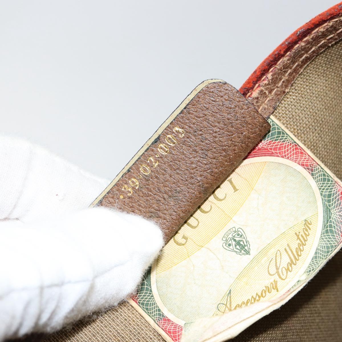 GUCCI GG Supreme Web Sherry Line Tote Bag PVC Beige Red 39 02 003 Auth th6519