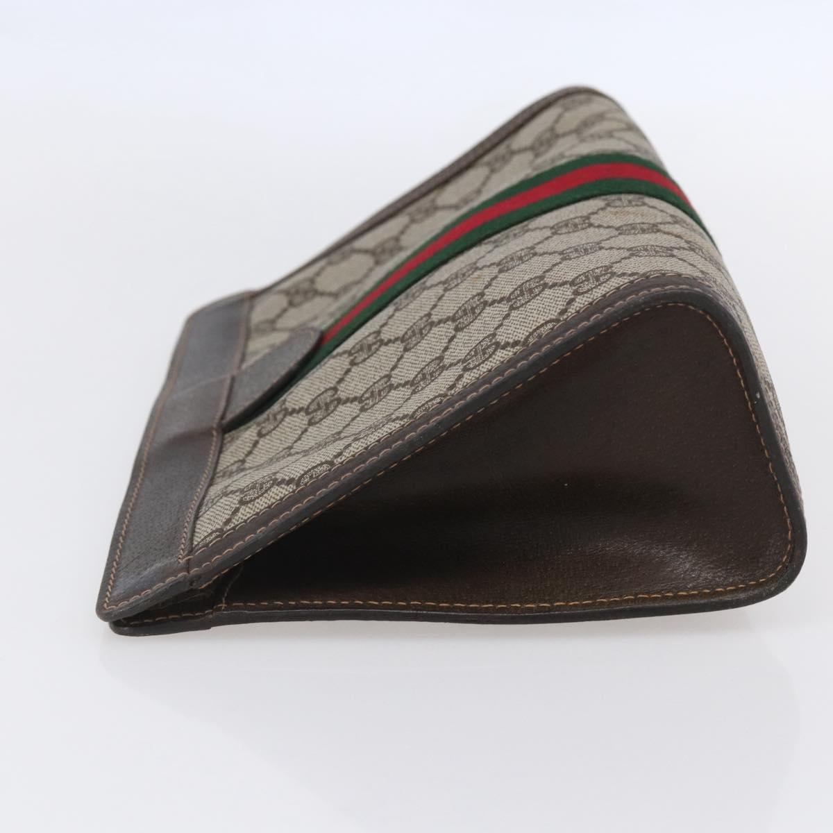 GUCCI GG Supreme Web Sherry Line Bag PVC Beige Red 41 014 2125 28 Auth th6520