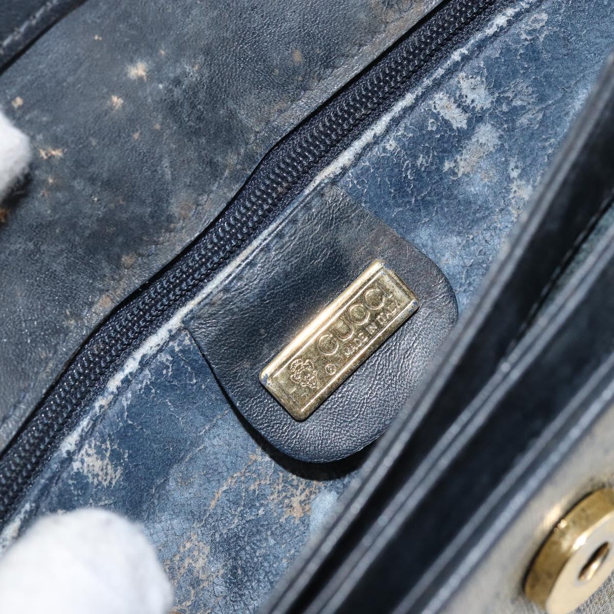 GUCCI Micro GG Supreme Shoulder Bag PVC Navy Gold 004 106 0024 Auth th6521