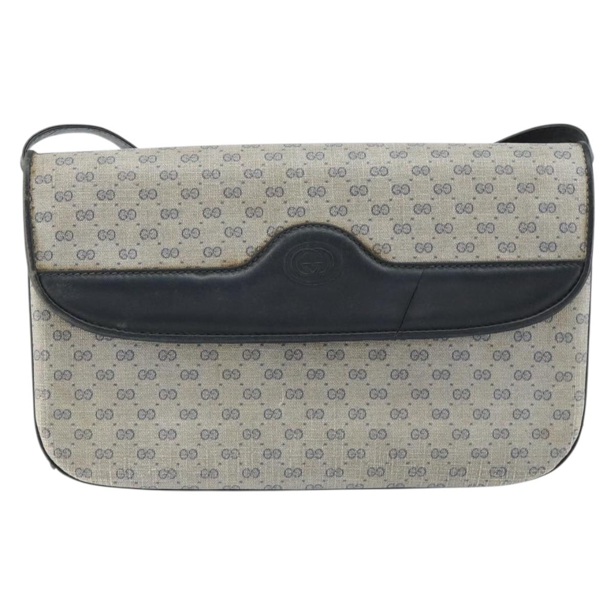 GUCCI Micro GG Supreme Shoulder Bag PVC Navy Gold 004 106 0024 Auth th6521