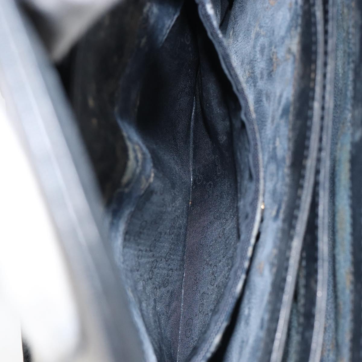 GUCCI Micro GG Supreme Shoulder Bag PVC Navy Gold 004 106 0024 Auth th6521