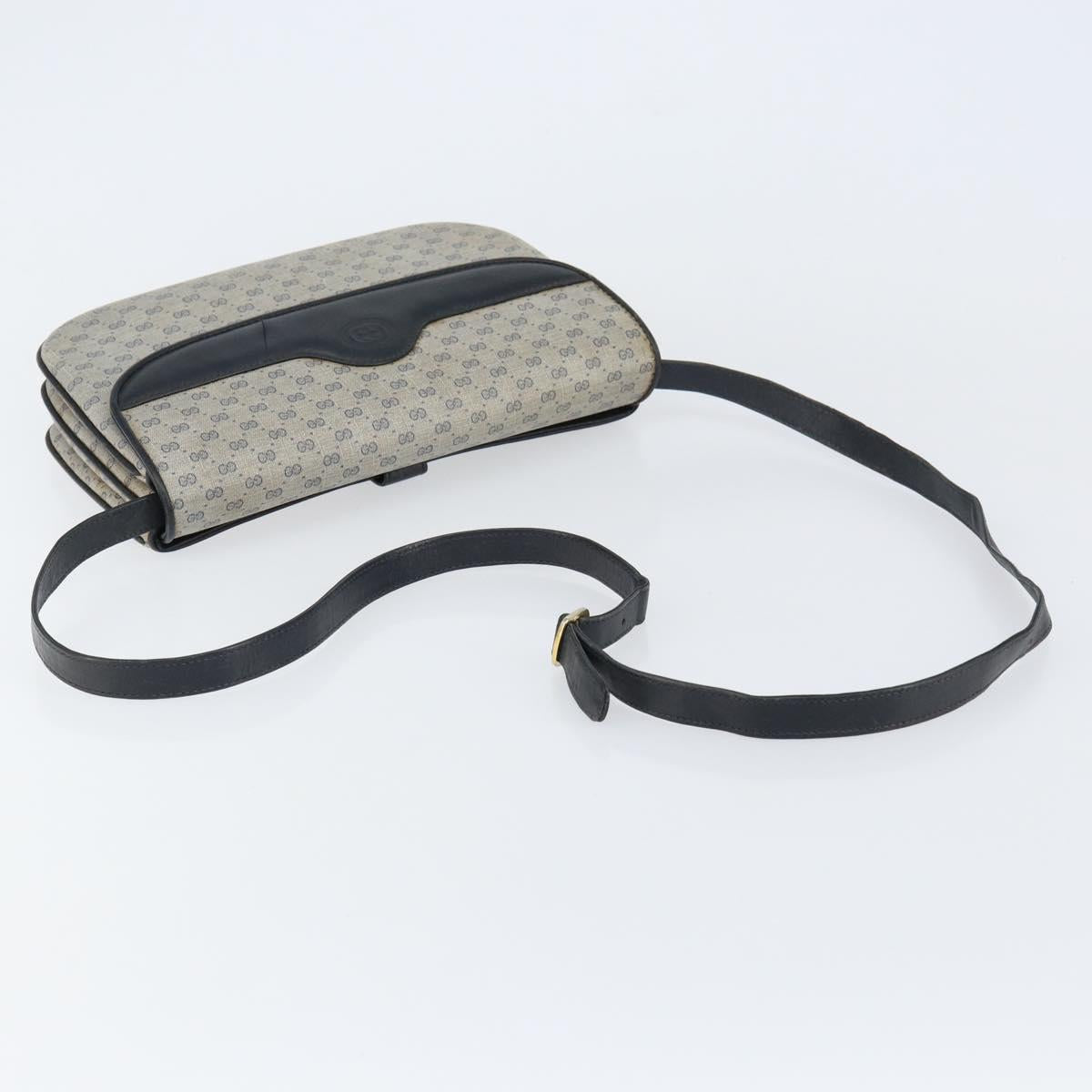 GUCCI Micro GG Supreme Shoulder Bag PVC Navy Gold 004 106 0024 Auth th6521