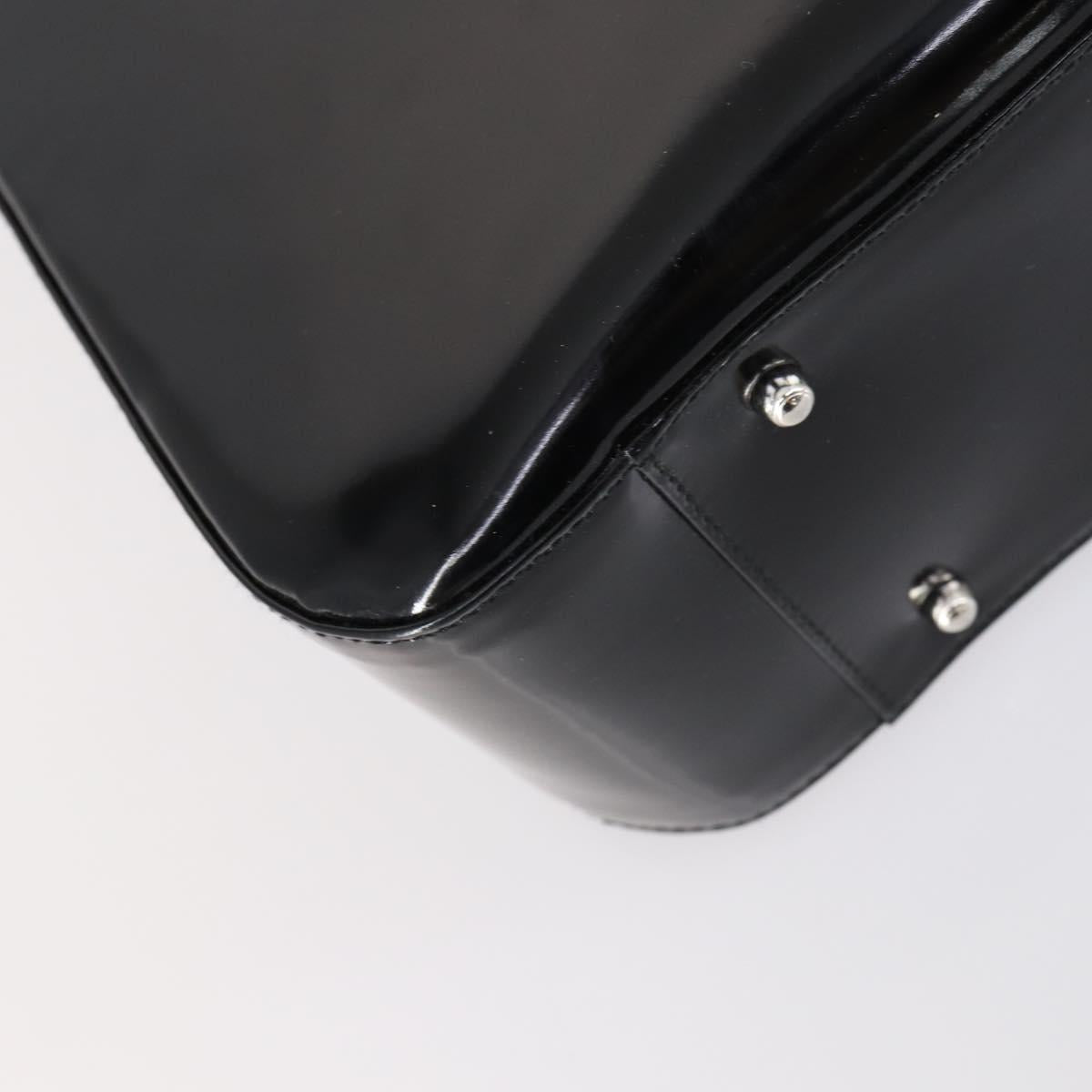 GUCCI Soho Hand Bag Enamel 2way Black Silver 000 1013 0504 Auth th6522