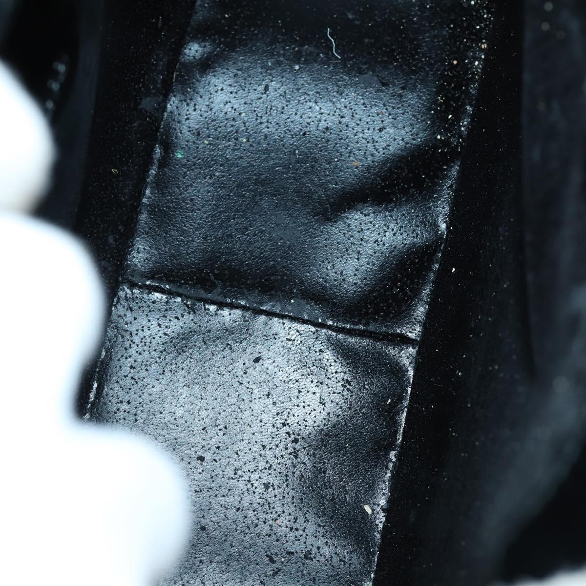 GUCCI Soho Hand Bag Enamel 2way Black Silver 000 1013 0504 Auth th6522