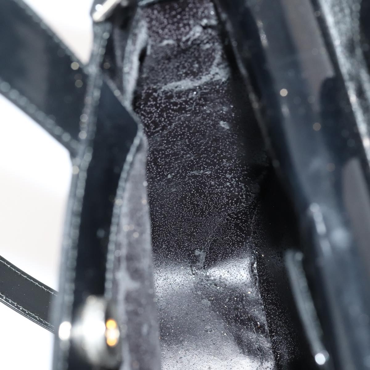 GUCCI Soho Hand Bag Enamel 2way Black Silver 000 1013 0504 Auth th6522