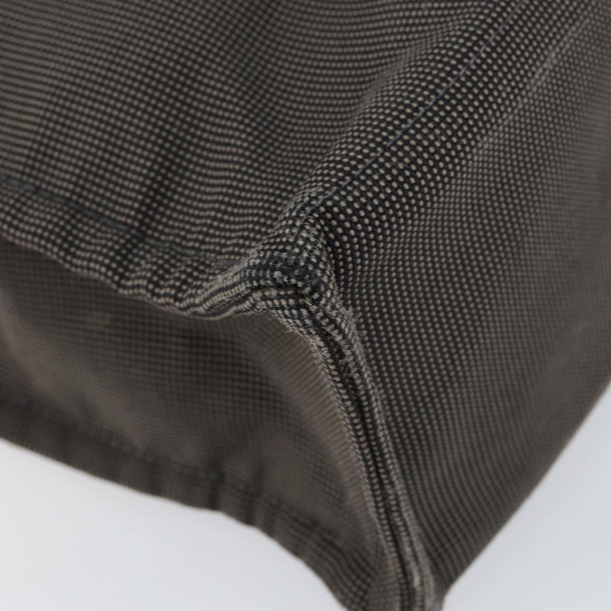 HERMES Her Line MM Hand Bag Canvas Gray Silver Auth th6523