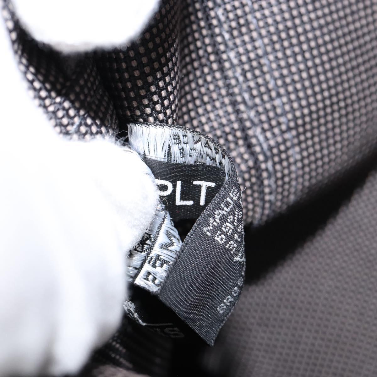 HERMES Her Line MM Hand Bag Canvas Gray Silver Auth th6523