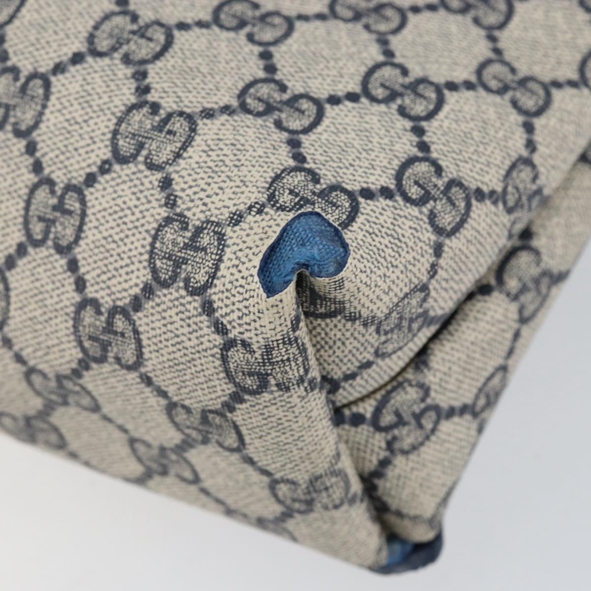 GUCCI GG Supreme Sherry Line Tote Bag PVC Navy Red 002 4487 39 Auth th6526