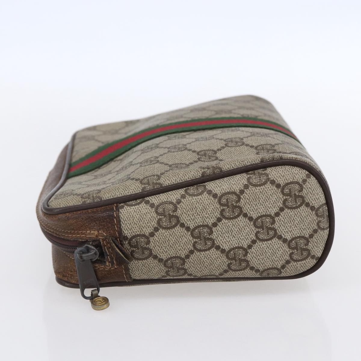 GUCCI GG Supreme Web Sherry Line Bag PVC Beige Red 40 014 3553 Auth th6527