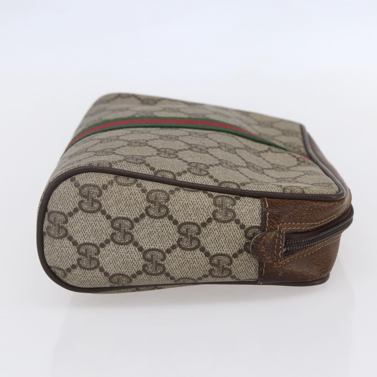 GUCCI GG Supreme Web Sherry Line Bag PVC Beige Red 40 014 3553 Auth th6527
