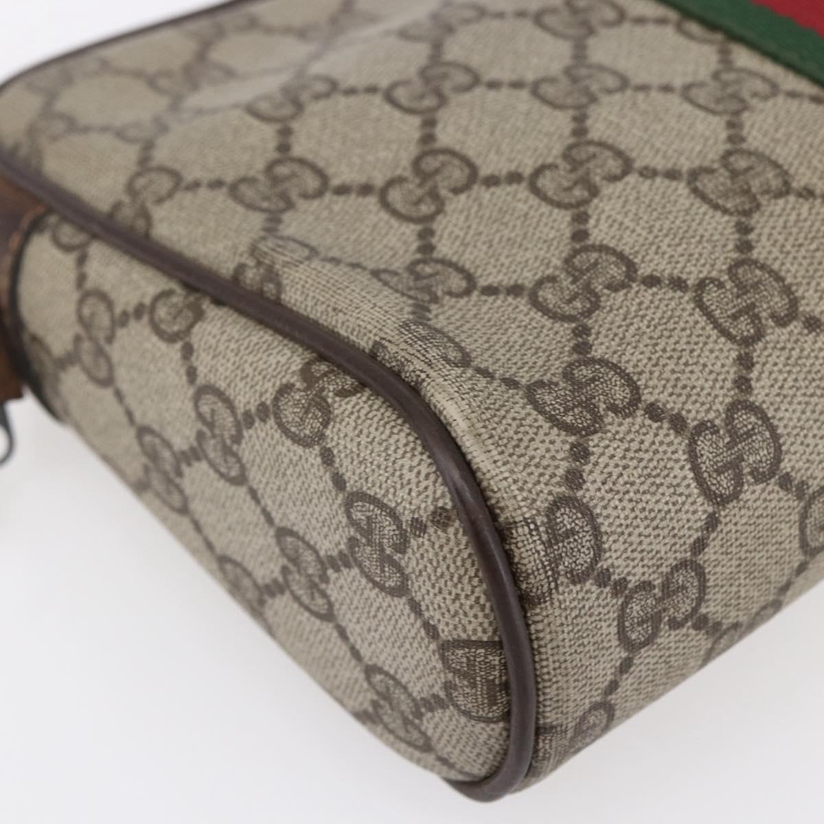 GUCCI GG Supreme Web Sherry Line Bag PVC Beige Red 40 014 3553 Auth th6527
