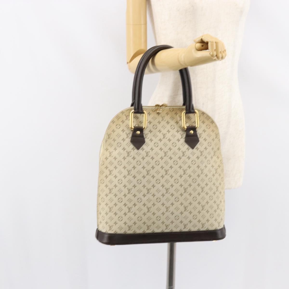 LOUIS VUITTON Monogram Mini Alma Haut Hand Bag Khaki M92203 LV Auth th6528