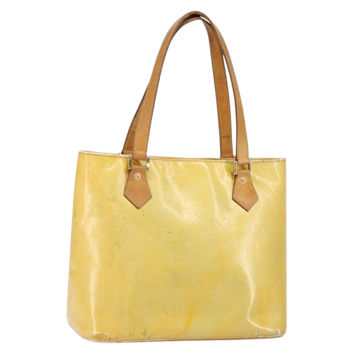 LOUIS VUITTON Monogram Vernis Houston Hand Bag Gris M91053 LV Auth th6529