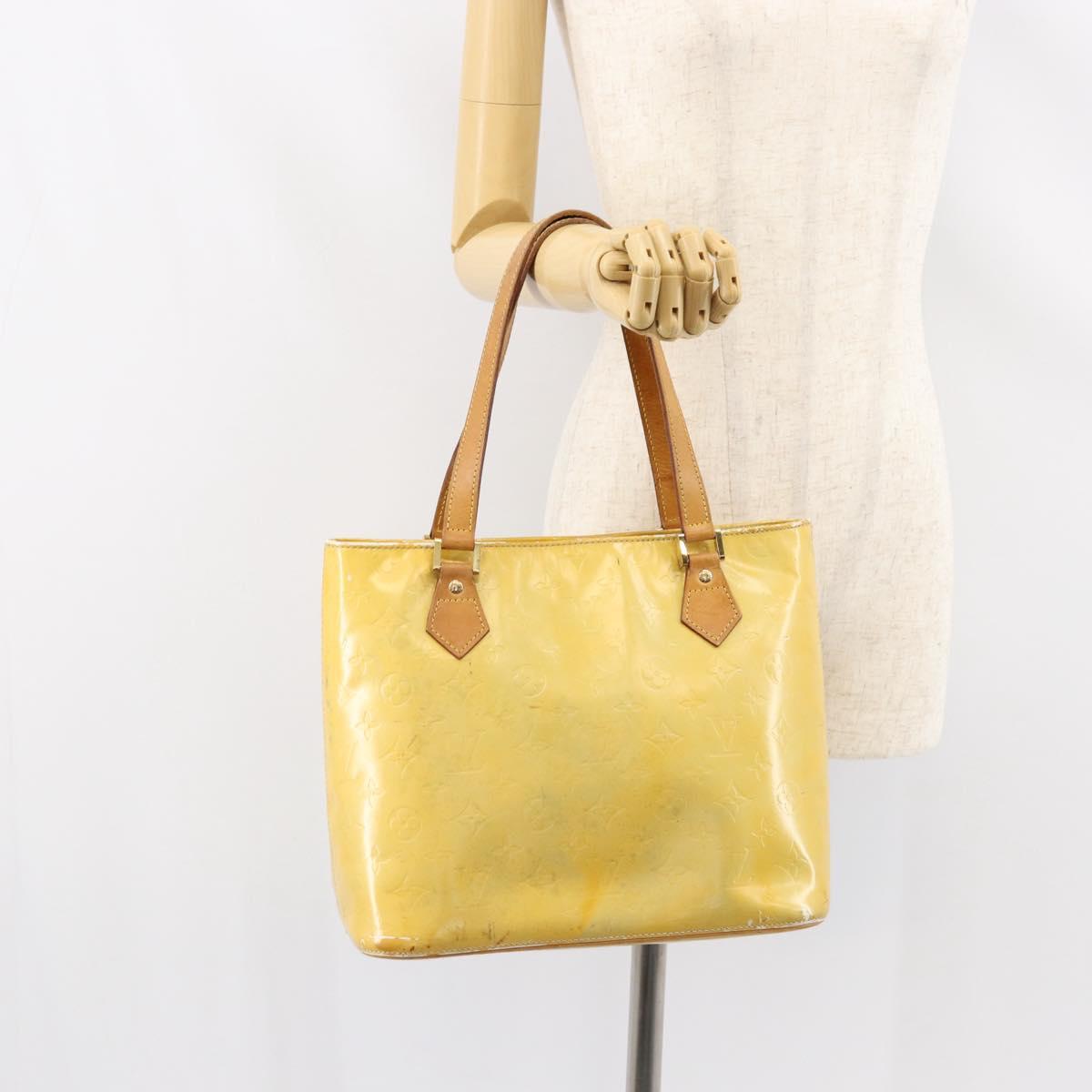 LOUIS VUITTON Monogram Vernis Houston Hand Bag Gris M91053 LV Auth th6529