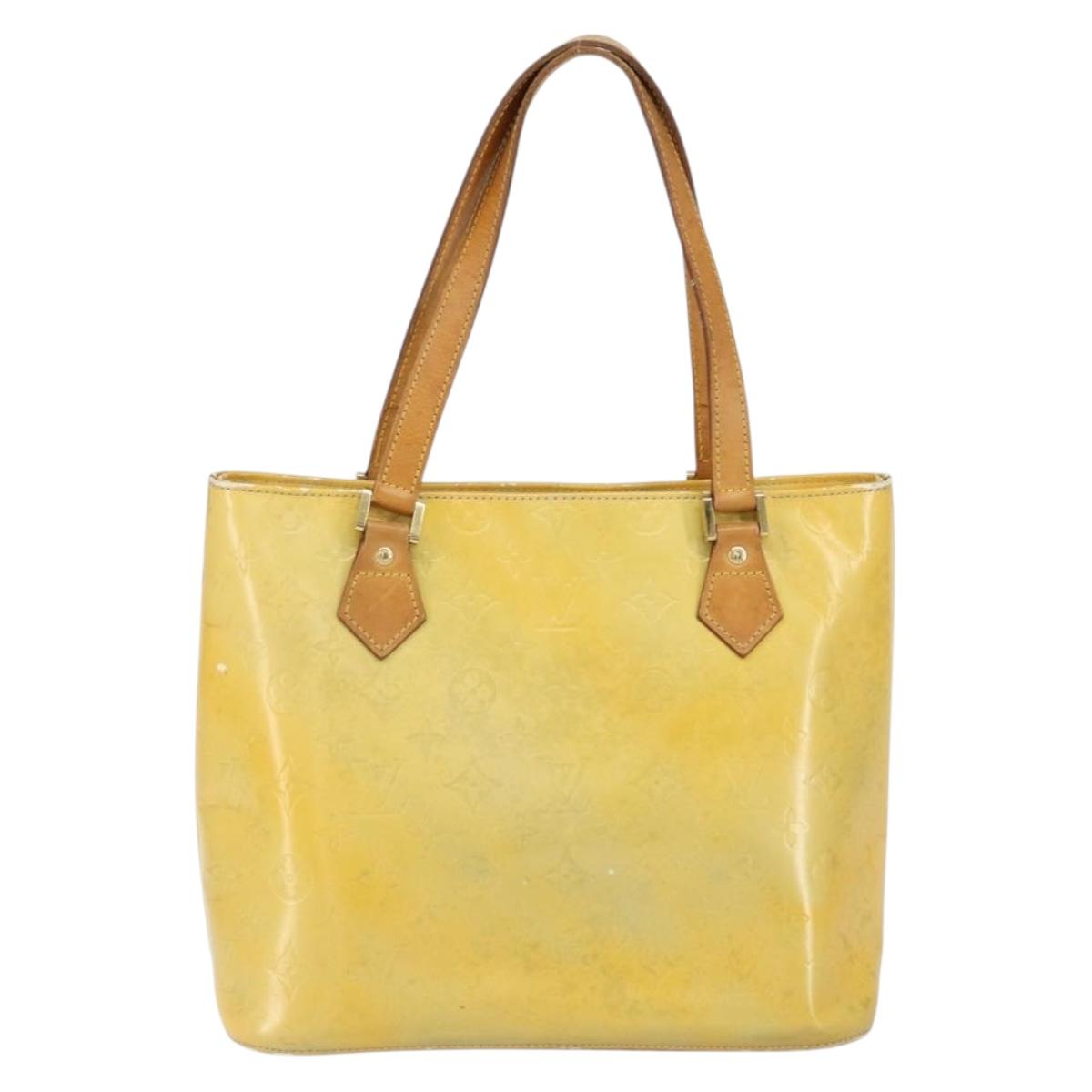 LOUIS VUITTON Monogram Vernis Houston Hand Bag Gris M91053 LV Auth th6529