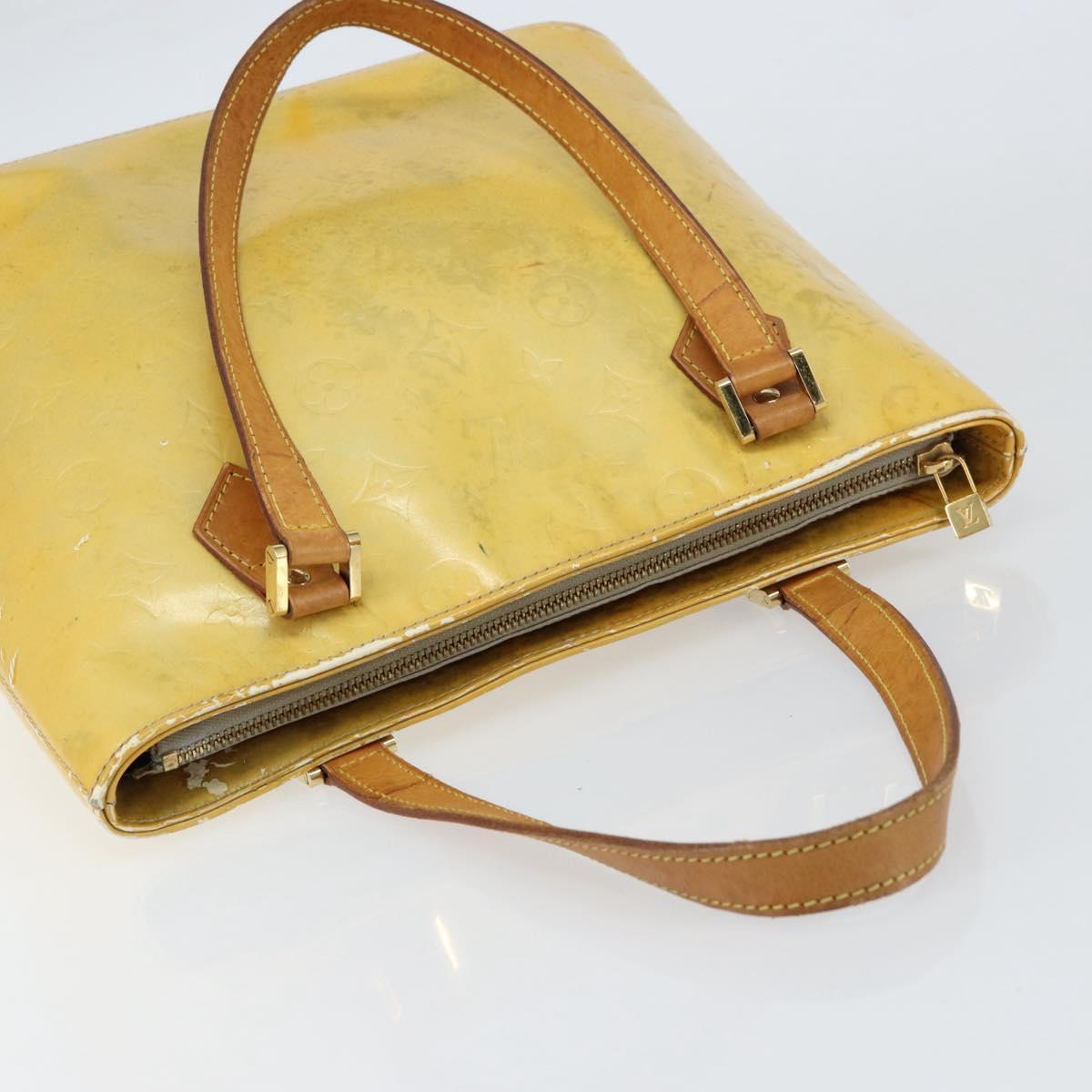 LOUIS VUITTON Monogram Vernis Houston Hand Bag Gris M91053 LV Auth th6529
