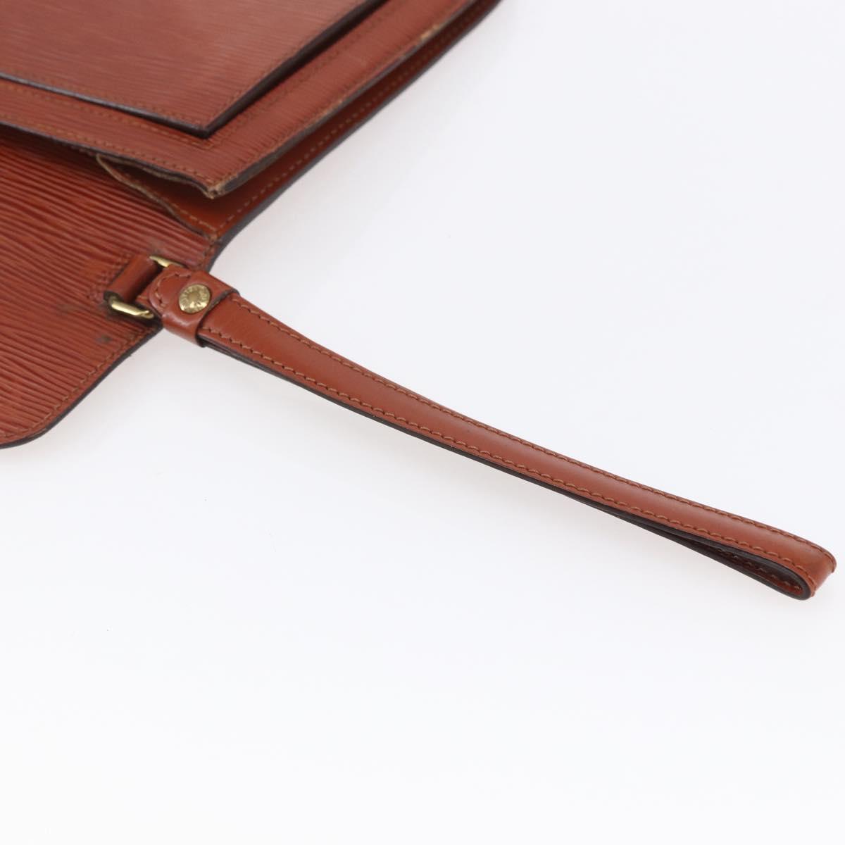 LOUIS VUITTON Epi Serie Dragonne Hand Bag Brown M52618 LV Auth th6531