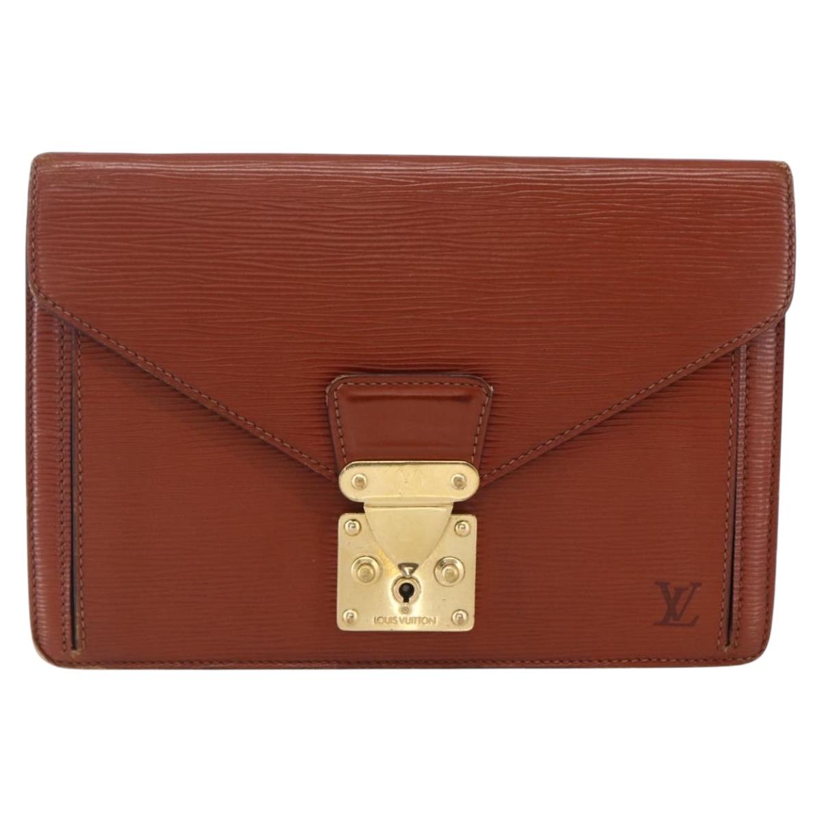 LOUIS VUITTON Epi Serie Dragonne Hand Bag Brown M52618 LV Auth th6531