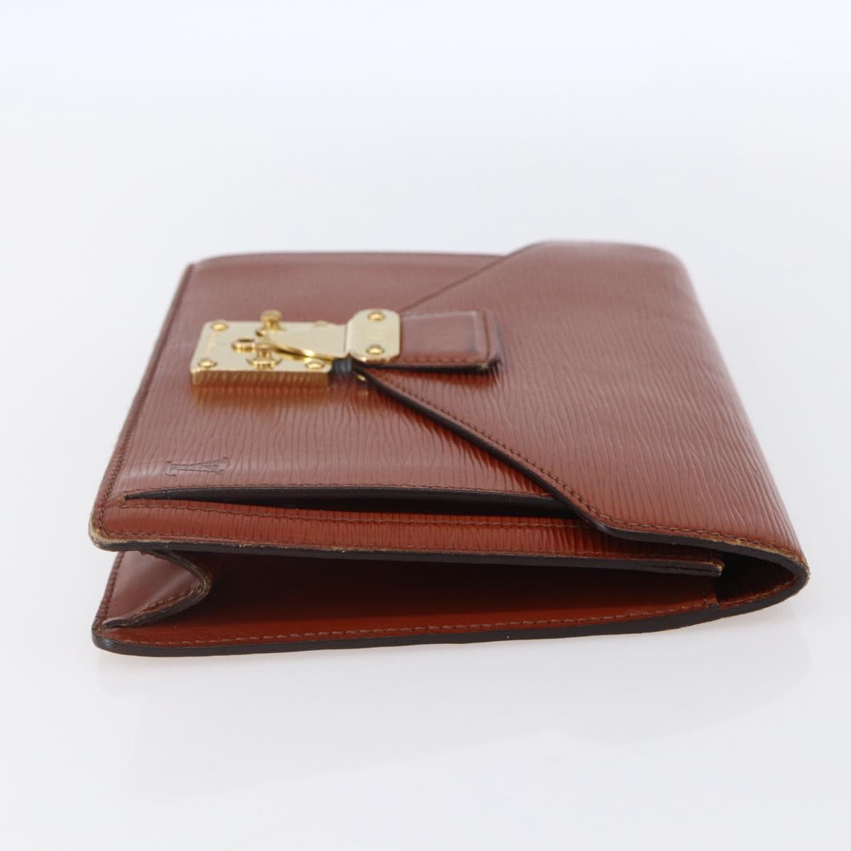 LOUIS VUITTON Epi Serie Dragonne Hand Bag Brown M52618 LV Auth th6531