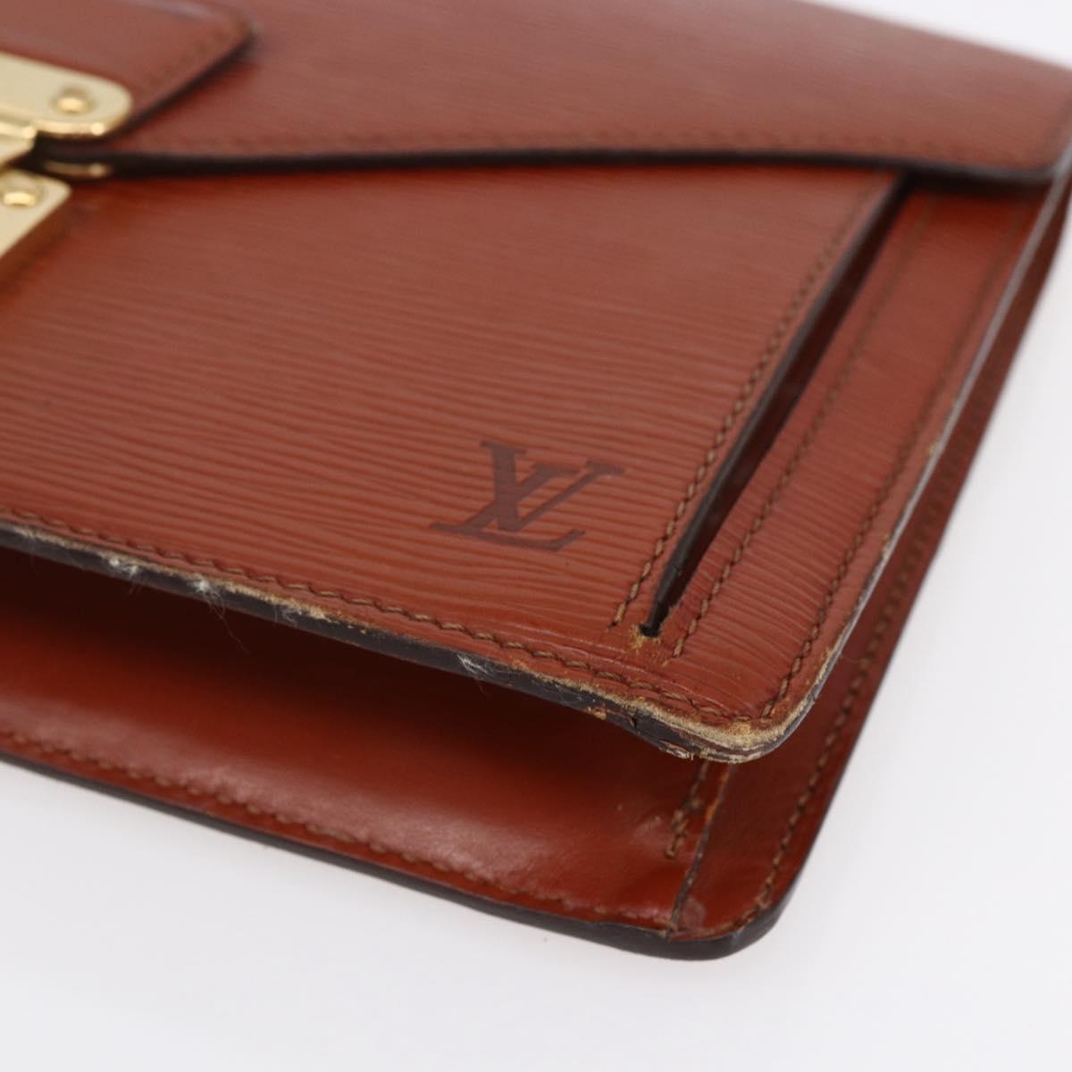 LOUIS VUITTON Epi Serie Dragonne Hand Bag Brown M52618 LV Auth th6531