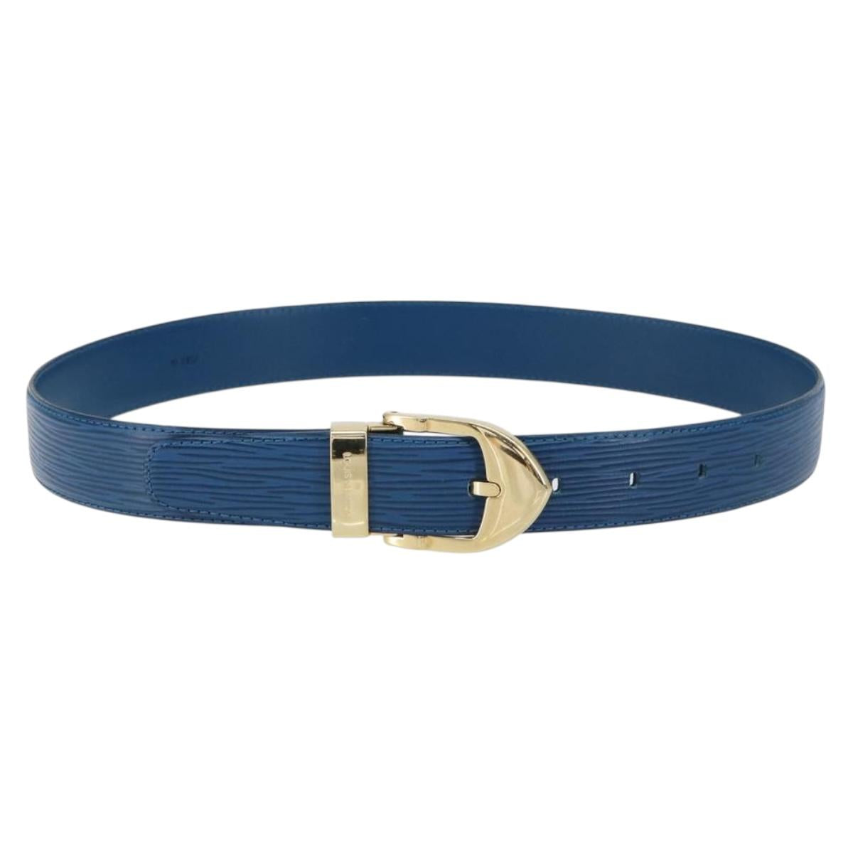 LOUIS VUITTON Epi Ceinture Classic Belt 32.7"" Blue LV Auth th6547