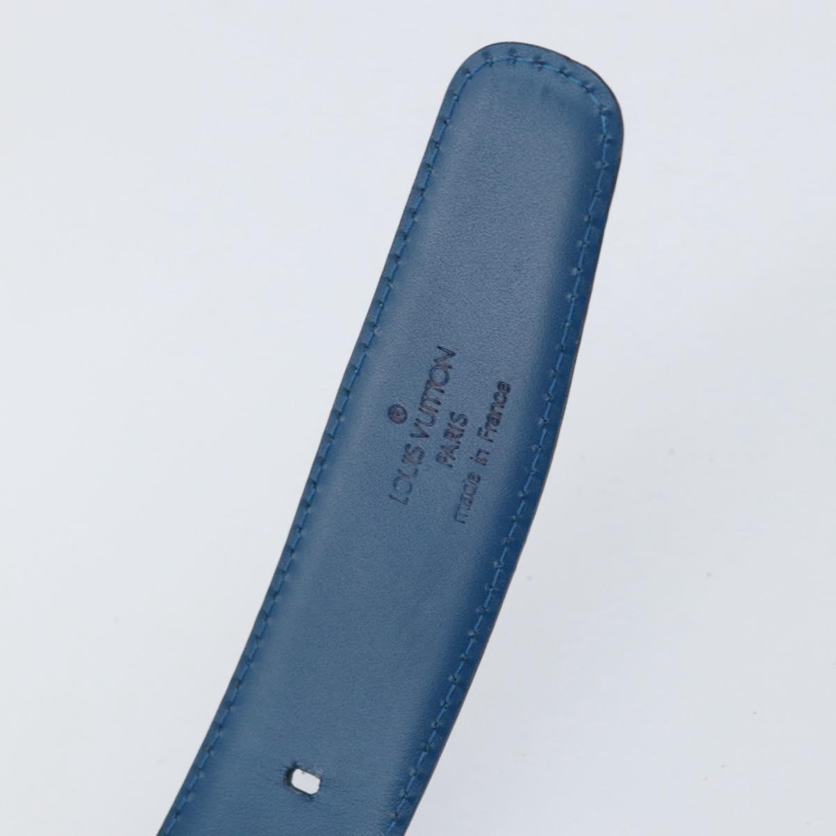 LOUIS VUITTON Epi Ceinture Classic Belt 32.7"" Blue LV Auth th6547