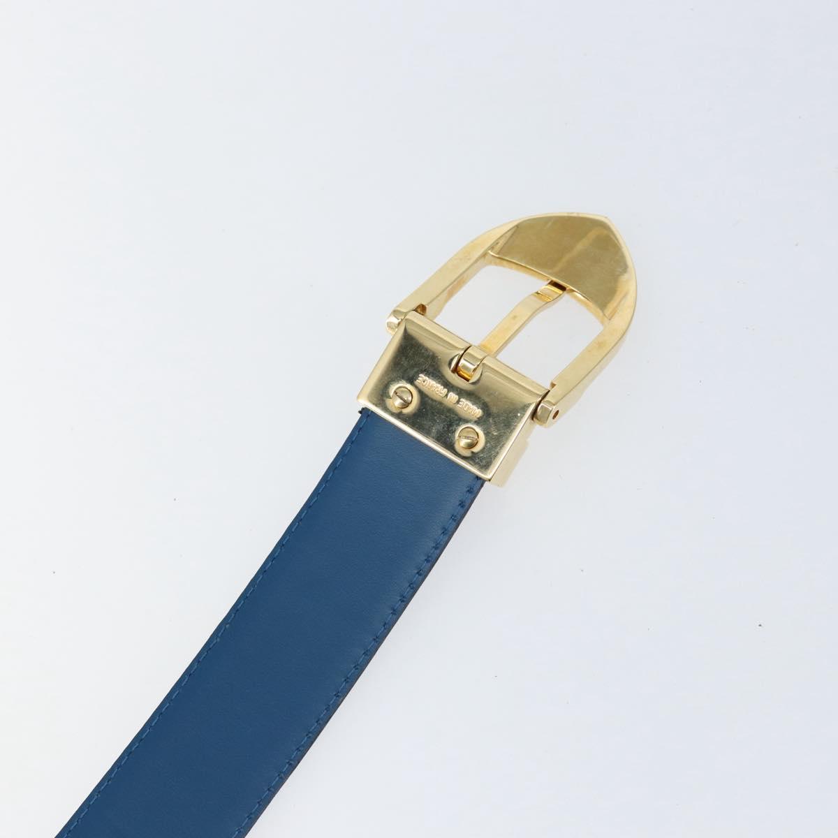 LOUIS VUITTON Epi Ceinture Classic Belt 32.7"" Blue LV Auth th6547