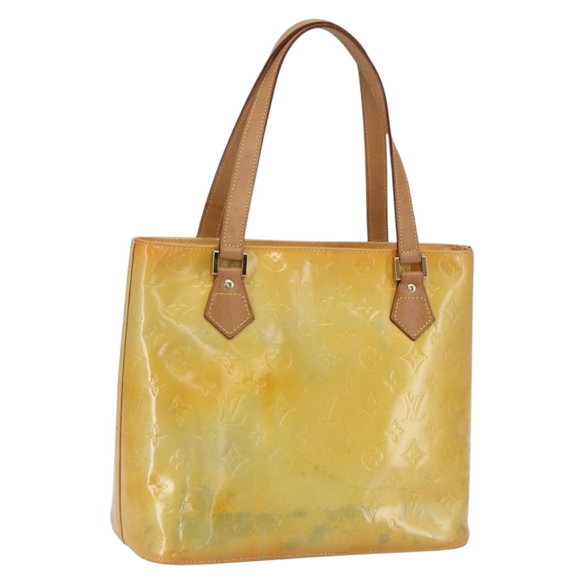 LOUIS VUITTON Monogram Vernis Houston Hand Bag Gris M91053 LV Auth th6551