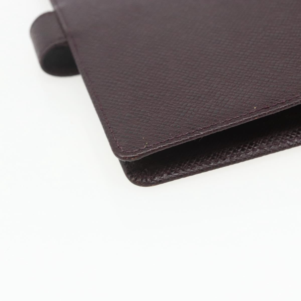 LOUIS VUITTON Taiga Agenda MM Day Planner Cover Acajou R20416 LV Auth th6572