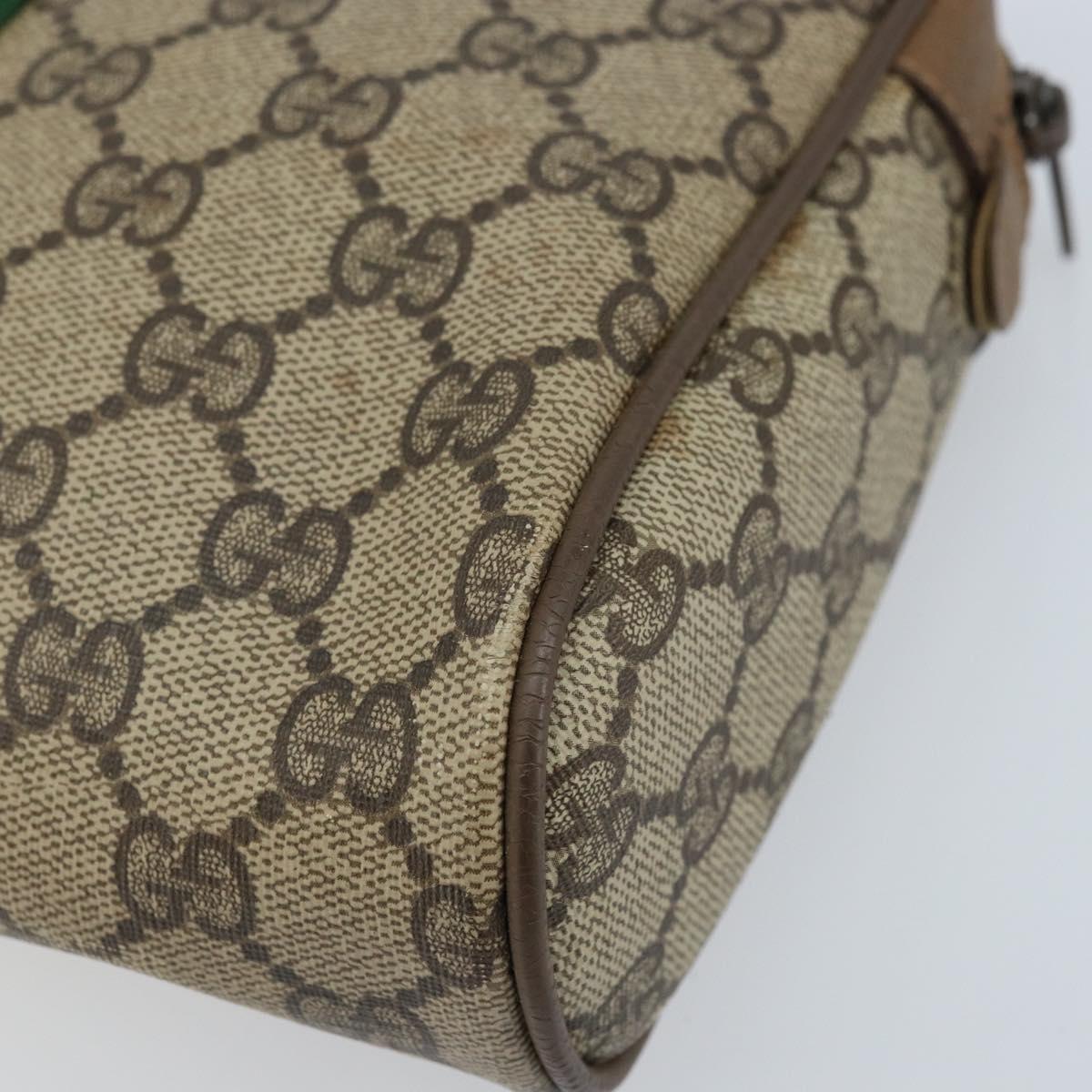 GUCCI GG Supreme Web Sherry Line Bag PVC Beige Gold Red 89 01 012 Auth th6601