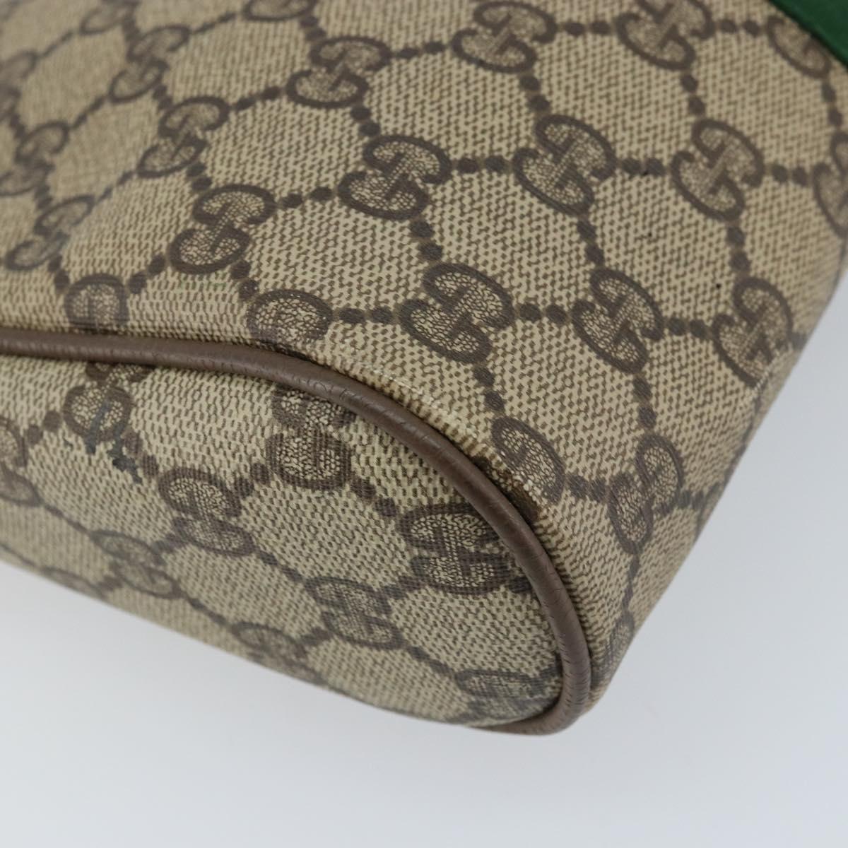 GUCCI GG Supreme Web Sherry Line Bag PVC Beige Gold Red 89 01 012 Auth th6601