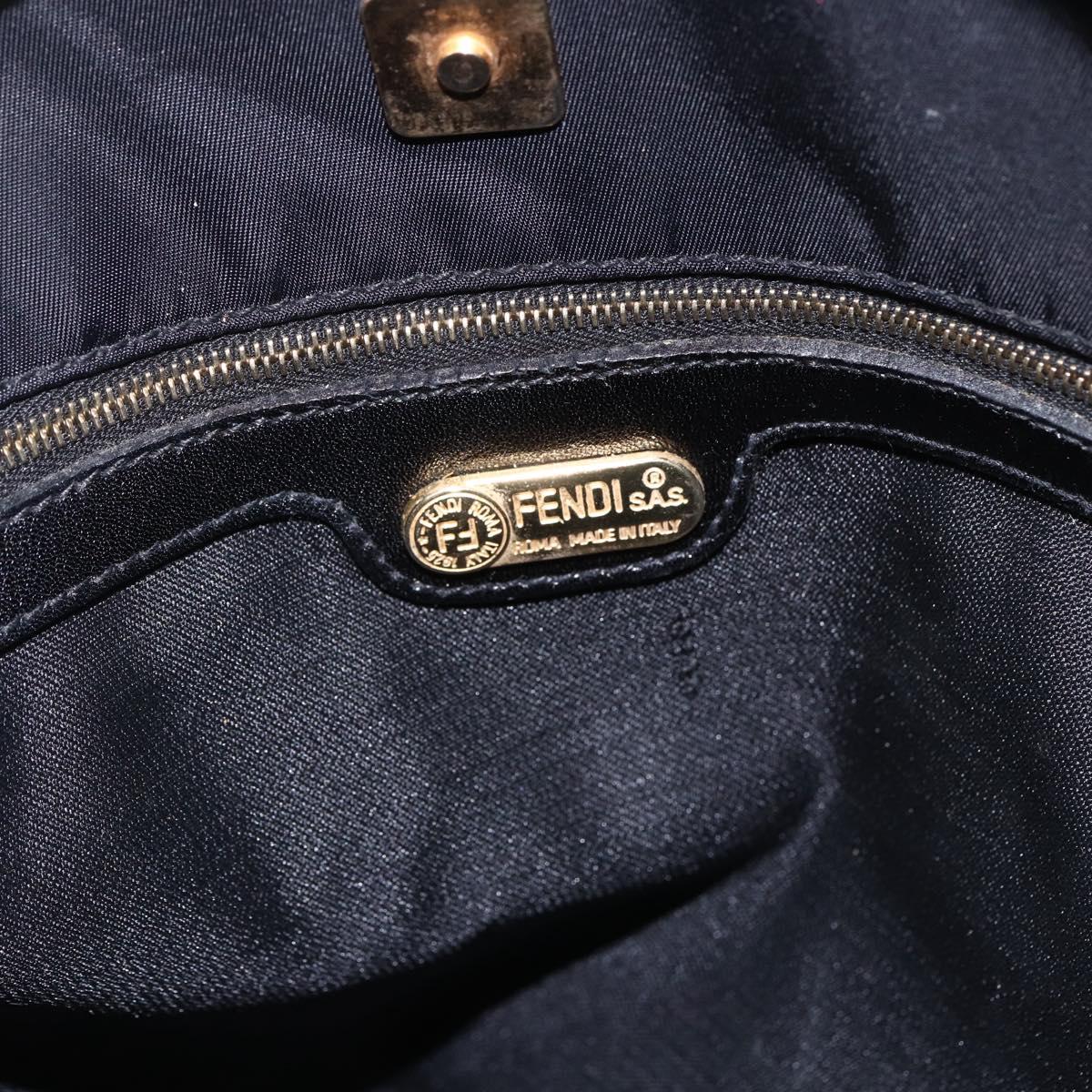FENDI Tote Bag Nylon Black Gold Auth th6603
